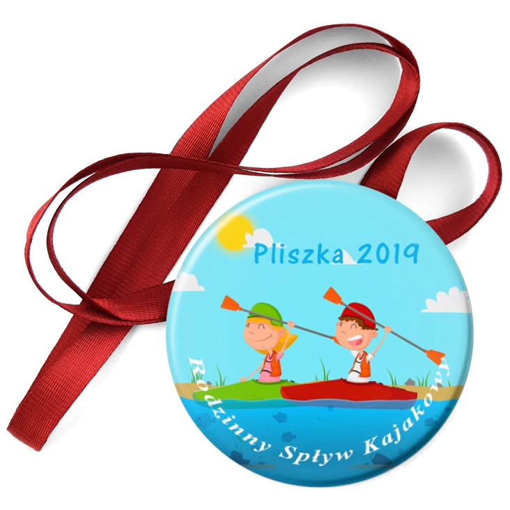 przypinka medal Rodzinny Spływ Kajakowy Pliszka 2019