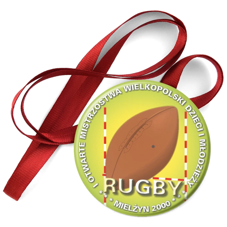 przypinka medal RUGBY - I Otwarte Mistrzostwa Wielkopolski Dzieci i Młodzieży