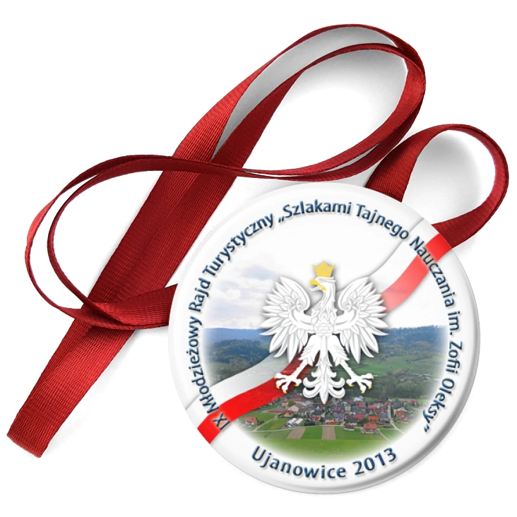 przypinka medal Szlakami Tajnego Nauczania im. Zofii Oleksy 2013