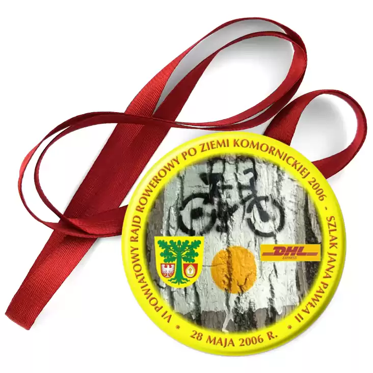 przypinka medal VI Rajd Rowerowy Po Ziemi Komornickiej 2006