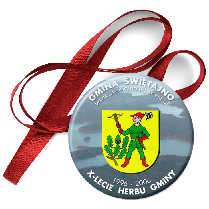 przypinka medal X-lecie Herbu Gminy Świętajno