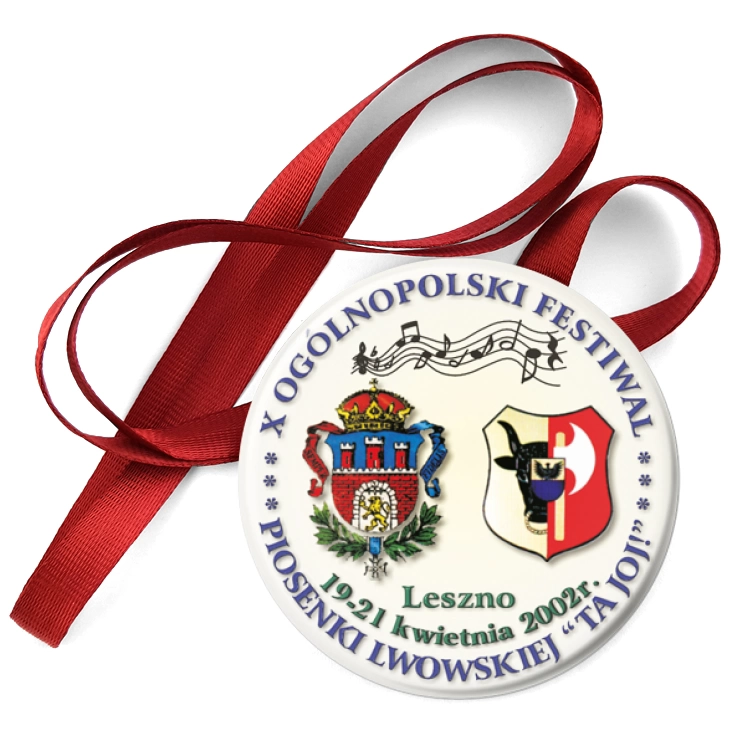 przypinka medal X Ogólnopolski Festiwal Piosenki Lwowskiej Ta Joj!