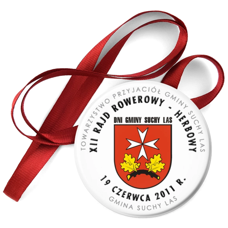przypinka medal XII Rajd Rowerowy Herbowy - Suchy Las 2011