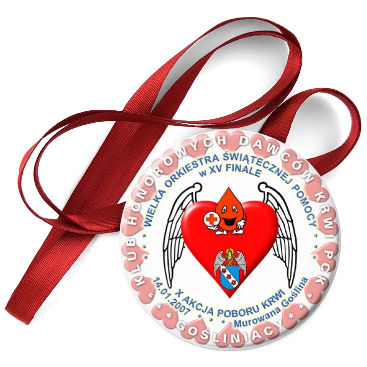 przypinka medal XV Finał WOŚP w Murowanej Goślinie