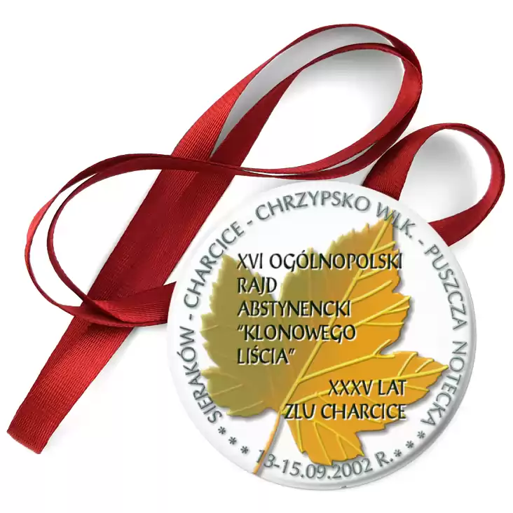 przypinka medal XVI Ogólnopolski Rajd Abstynencki Klonowego Liścia 