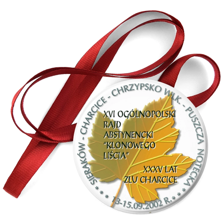 przypinka medal XVI Ogólnopolski Rajd Abstynencki Klonowego Liścia