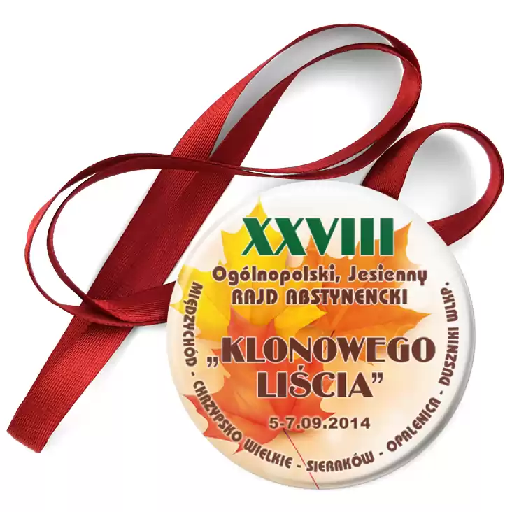 przypinka medal XXVIII Ogólnopolski Rajd Abstynencki Klonowego Liścia