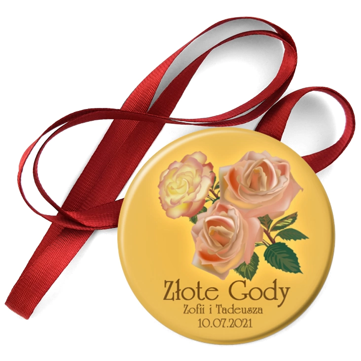 przypinka medal Złote Gody Zofii i Tadeusza