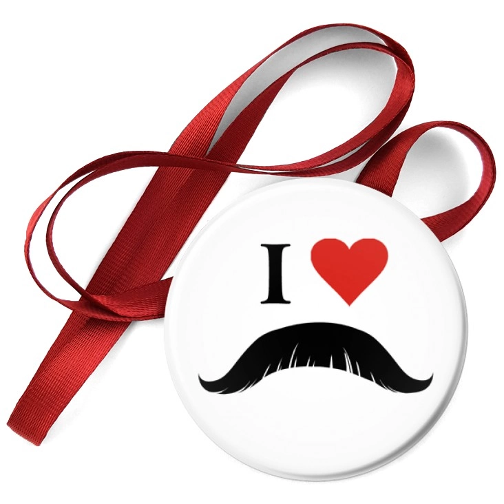 przypinka medal I love moustache