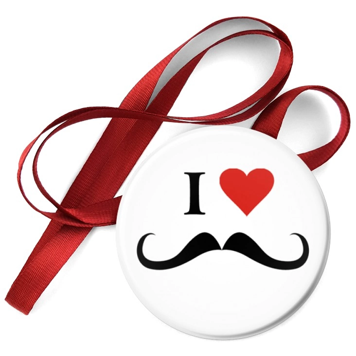 przypinka medal I love moustache