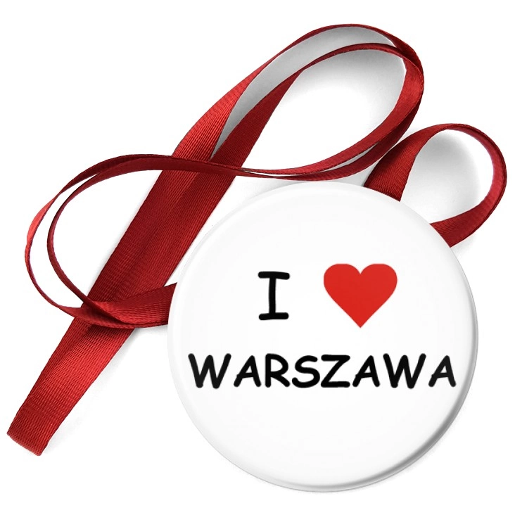 przypinka medal I love Warszawa