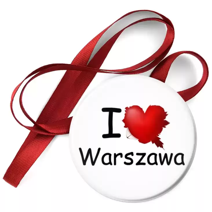 przypinka medal I love Warszawa