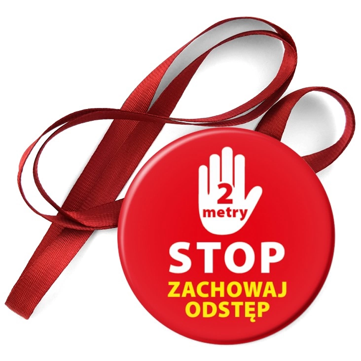 przypinka medal Zachowaj odstęp stop