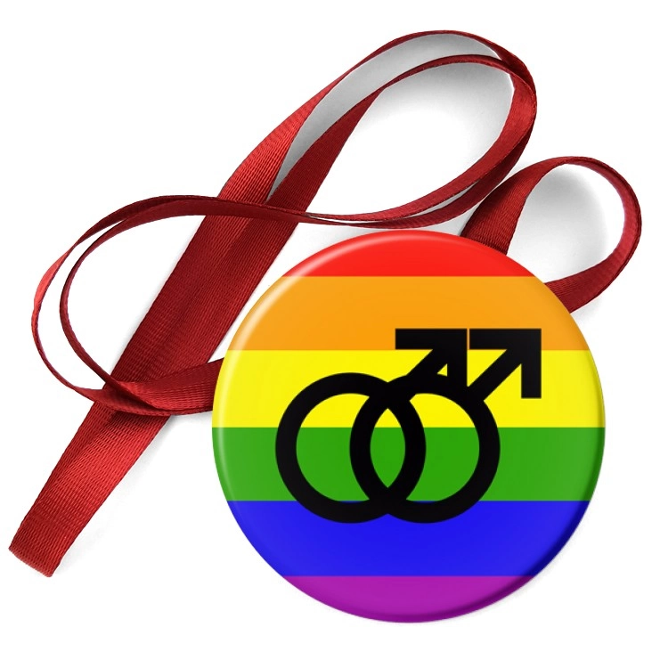 przypinka medal Para mężczyzn - symbole