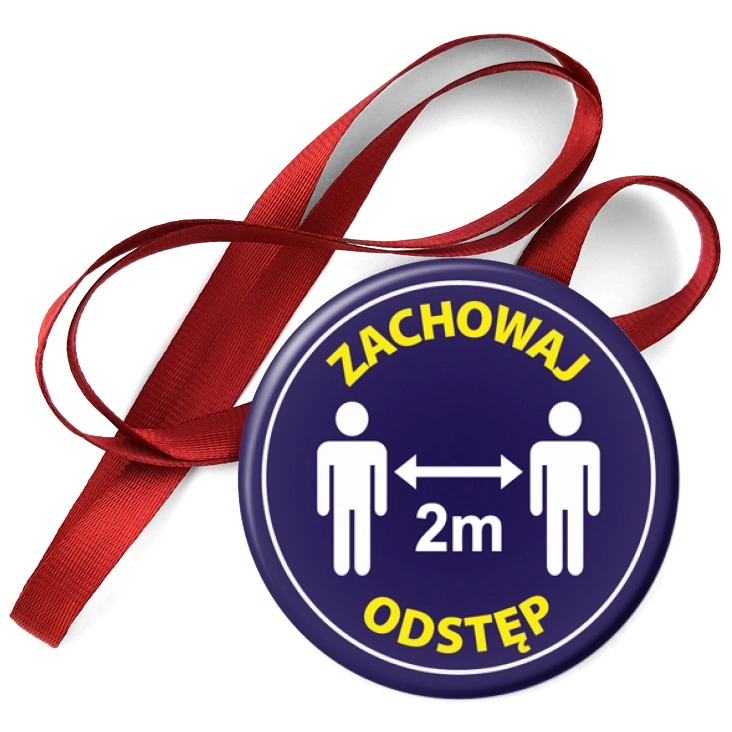 przypinka medal Zachowaj 2m odstęp