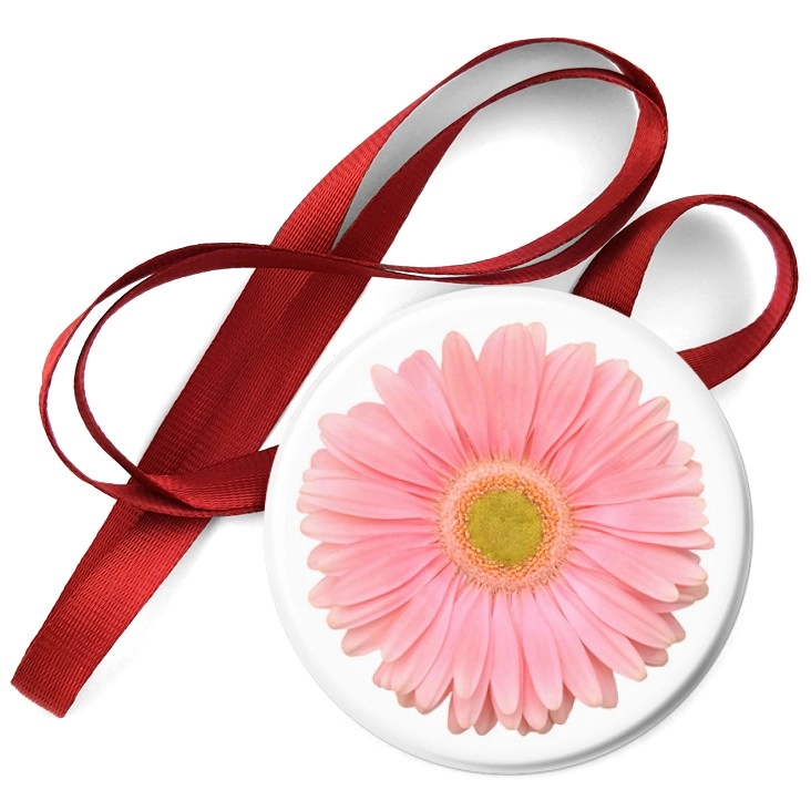 przypinka medal Gerbera różowa