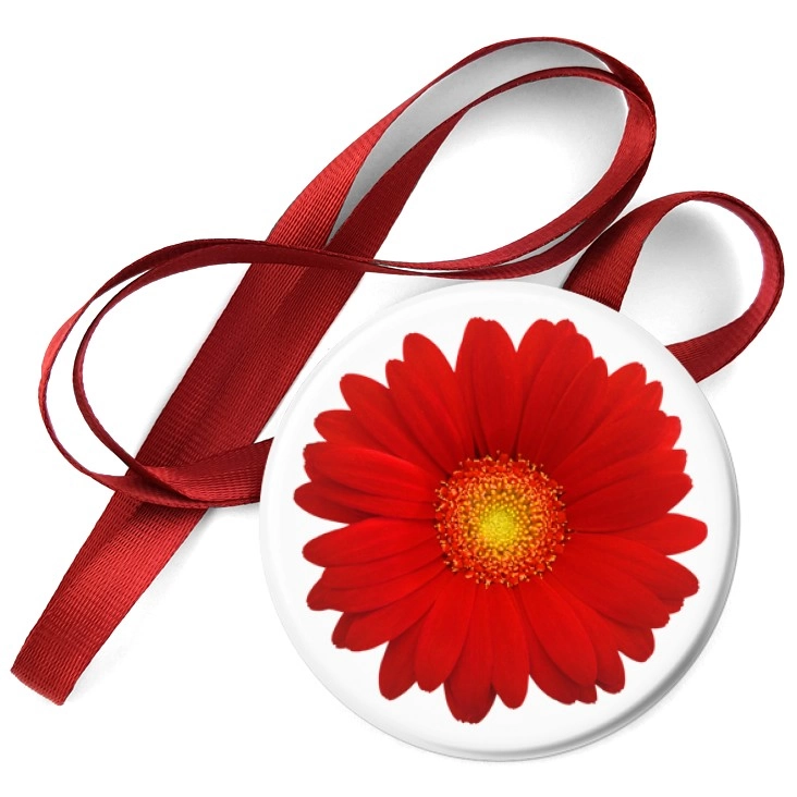 przypinka medal Gerbera czerwona