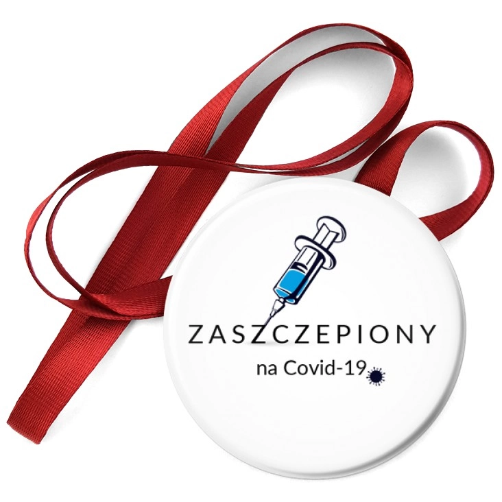 przypinka medal Zaszczepiony na Covid-19