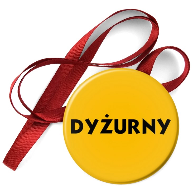 przypinka medal Dyżurny żółte tło
