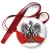 Przypinka medal Orzeł Polski na tle flagi państwowej