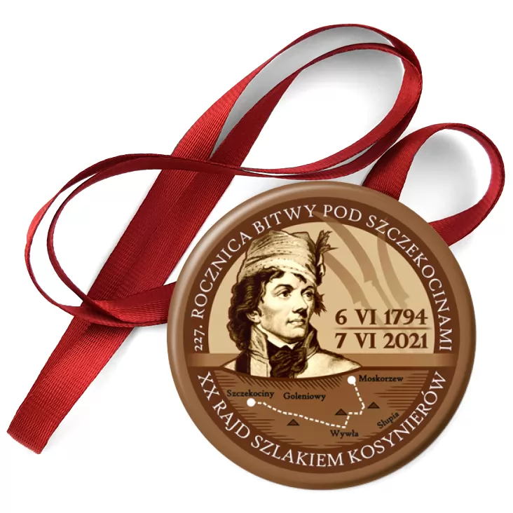 przypinka medal XX Rajd Szlakiem Kosynierów