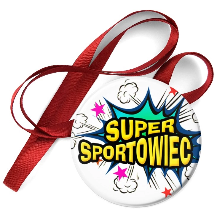 przypinka medal Super Sportowiec z gwiazdkami