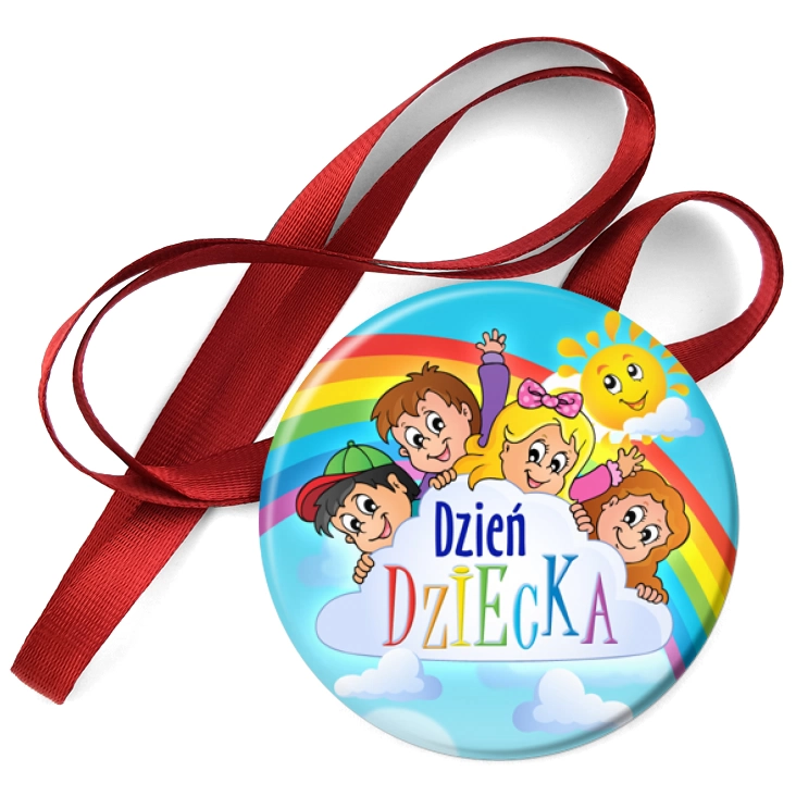 przypinka medal Dzień Dziecka tęcza