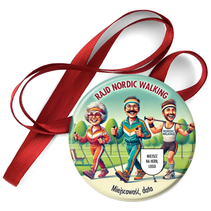 przypinka medal Rajd Nordic Walking Szerokie uśmiechy