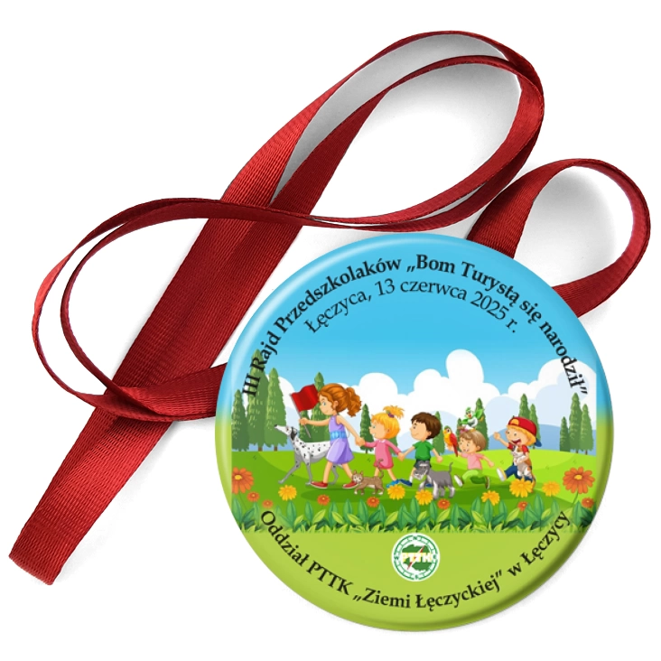 przypinka medal Rajd Przedszkolaków Bom Turystą się narodził