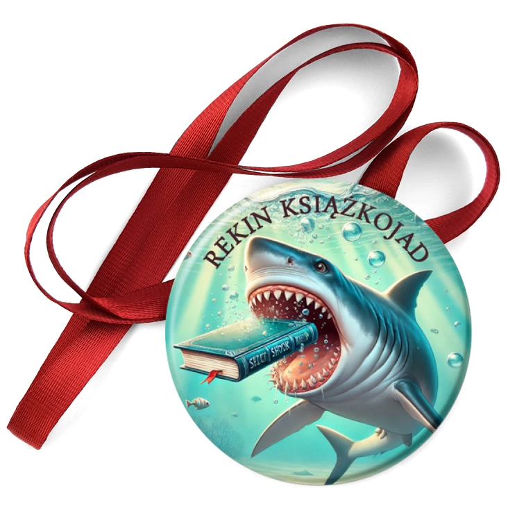 przypinka medal Rekin książkojad