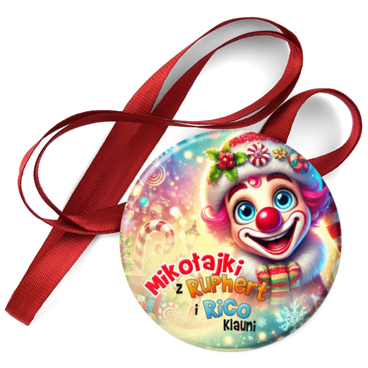 przypinka medal Ruphert i Rico Klauni Uśmiechnięty Klaun