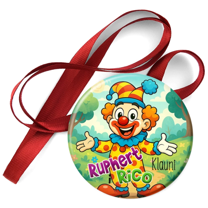 przypinka medal Ruphert i Rico Klauni w lesie