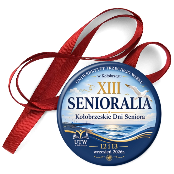 przypinka medal Senioralia Kołobrzeg 2026