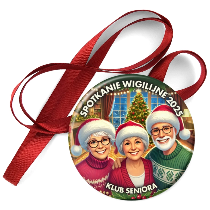 przypinka medal Seniorzy na spotkaniu wigilijnym