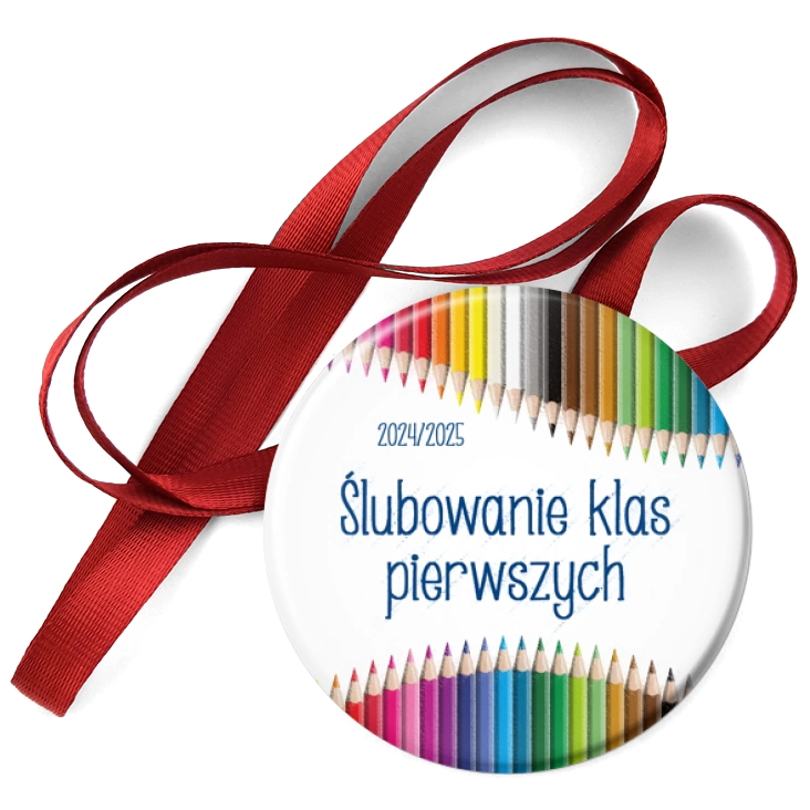 przypinka medal Ślubowanie klas pierwszych Kolorowe Kredki