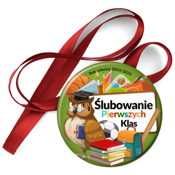 przypinka medal Ślubowanie pierwszych klas Mądra Sowa
