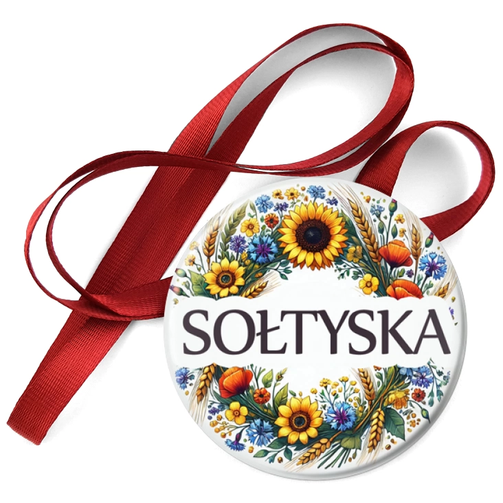 przypinka medal Sołtyska polskie kwiaty polne