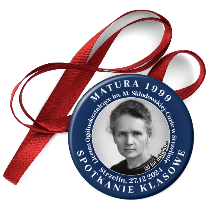 przypinka medal Spotkanie klasowe po 25 latach LO w Strzelinie