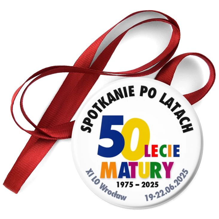 przypinka medal Spotkanie po latach XI LO Wrocław 2025
