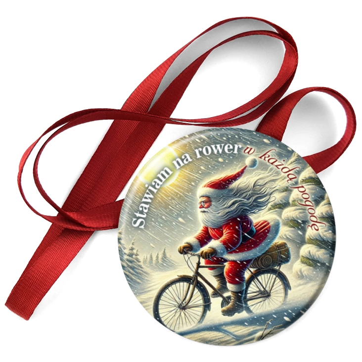 przypinka medal Stawiam na rower w każdą pogodę
