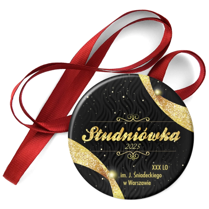 przypinka medal Studniówka 2025 XXX LO w Warszawie