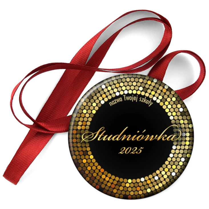 przypinka medal Studniówka złote kółeczka