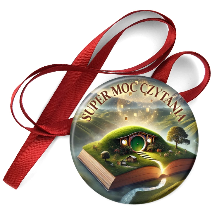przypinka medal Super moc czytania Magiczna książka