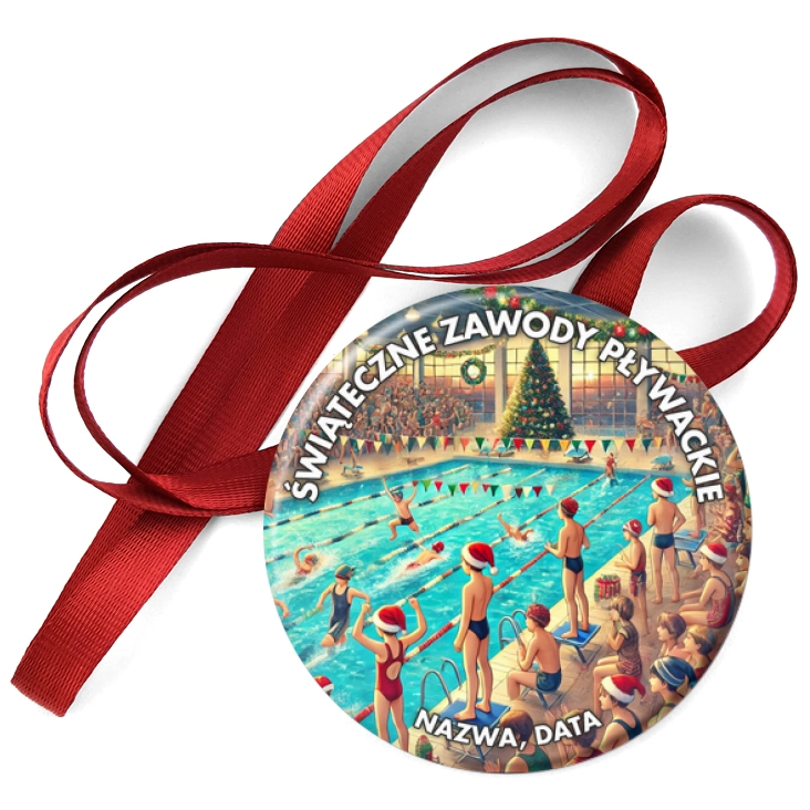 przypinka medal Świąteczne zawody pływackie