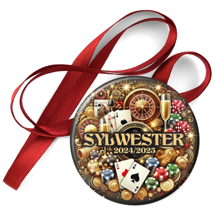 przypinka medal Sylwester w stylu Las Vegas
