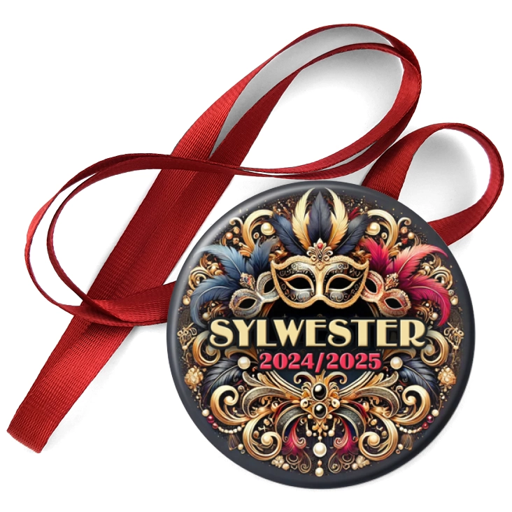 przypinka medal Sylwester w stylu balu weneckiego