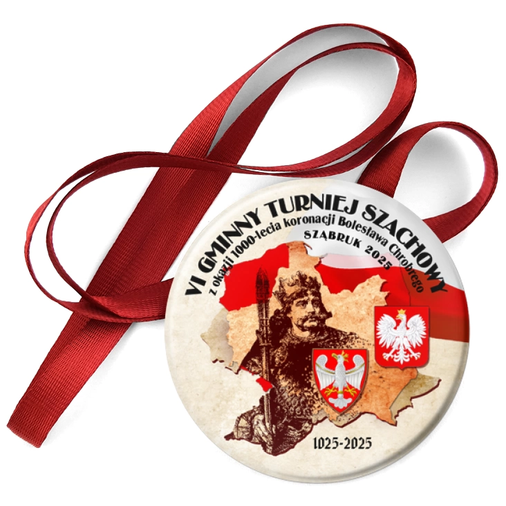 przypinka medal Turniej Szachowy z okazji Millenium Koronacji Sząbruk 2025