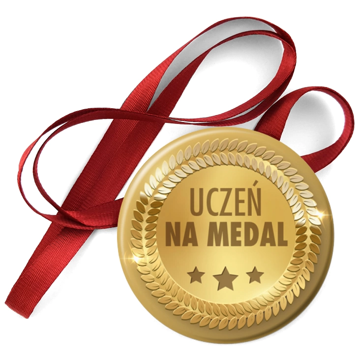 przypinka medal Uczeń na medal złoty medal