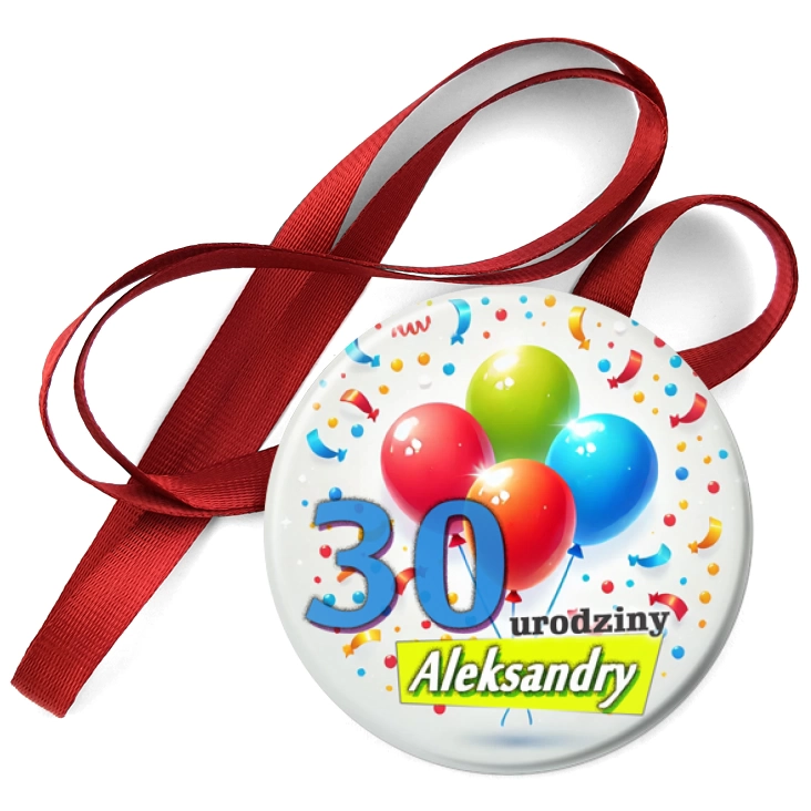 przypinka medal Urodziny z balonikami