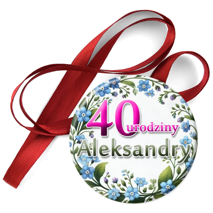 przypinka medal Urodziny z niezapominajkami